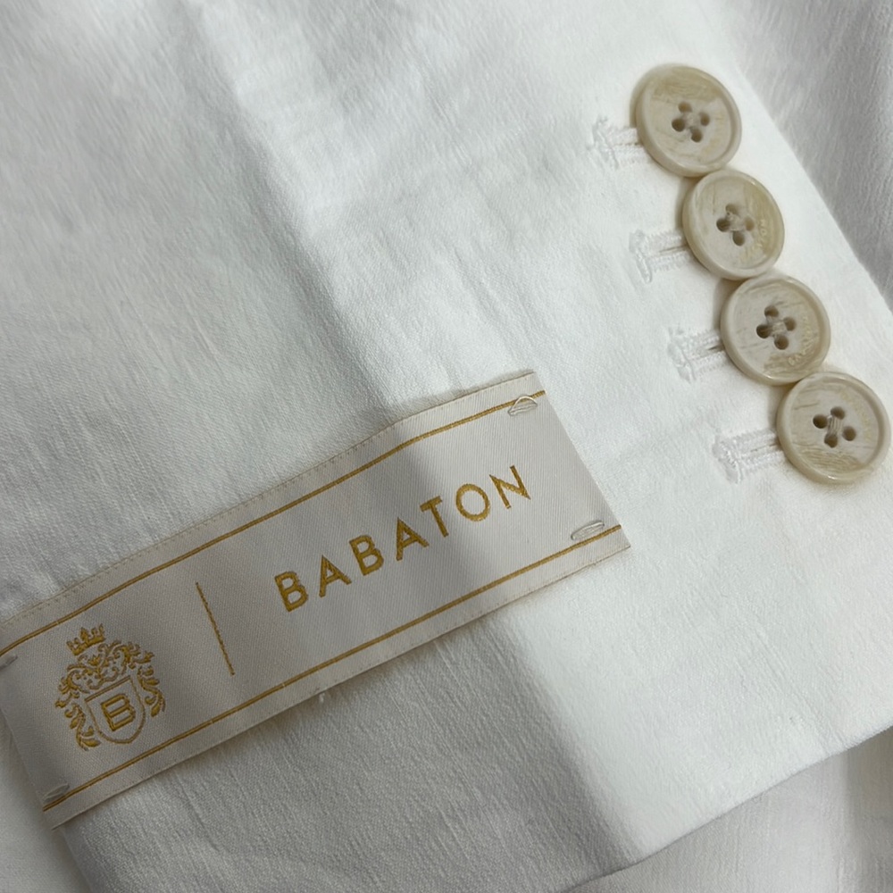 NWT Aritzia Babaton color White Mastery Linen Blazer - Picture 4 of 8